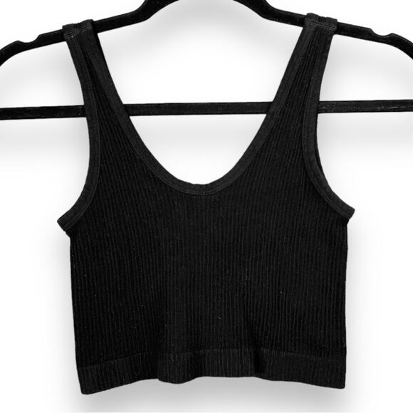 UO Out From Under Drew Seamless Snap-Front Bra Top XS/S  Small Black Ribbed Knit - Picture 3 of 12